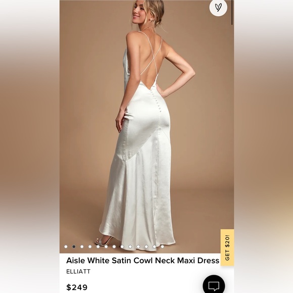 white satin elliatt cowel gown - Picture 4 of 8